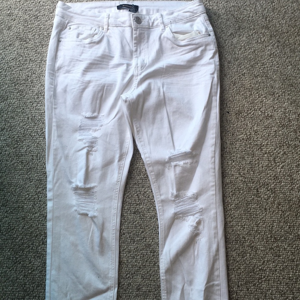 Ripped white jeans